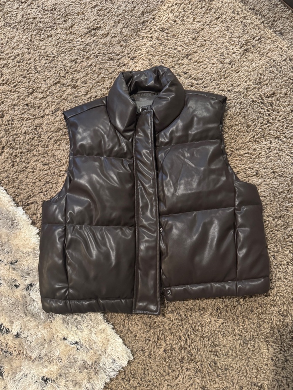 Leather Puffer Vest